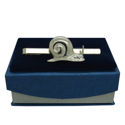 Snail Tie Clip, Handcast Pewter Tie Clip, Polished Finish