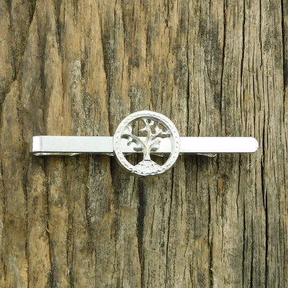 Tree of Life Tie Clip (Celtic Design), Handcast Pewter Tie Clip, Polished Finish