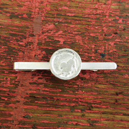 Dog Tie Clip, Handcast Pewter Tie Clip, Polished Finish