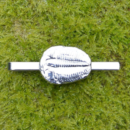 Trilobite Tie Clip (Fossil Design), Handcast Pewter Tie Clip, Polished Finish