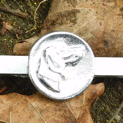 Hound Dog Tie Clip, Handcast Pewter Tie Clip, Polished Finish
