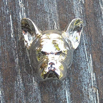 French Bull French Bulldog Head Cufflinks, Handcast Pewter Cufflinks, Polished Finish