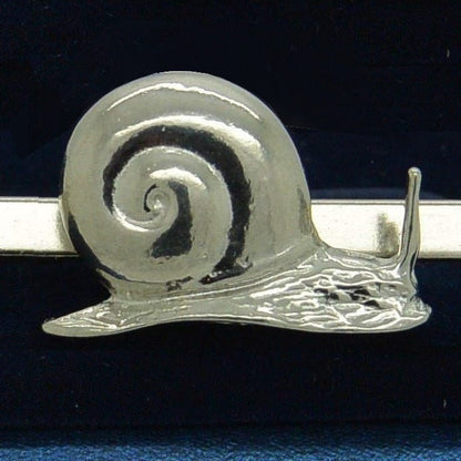 Snail Tie Clip, Handcast Pewter Tie Clip, Polished Finish
