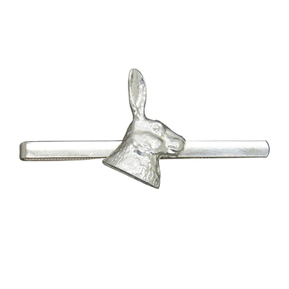 Hare Head Tie Clip or Slide, Handcast Pewter with a Polished Finish