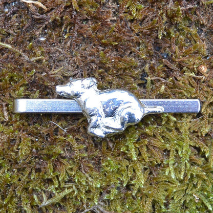 Jack Russell Dog Tie Clip, Handcast Pewter Tie Clip, Polished Finish
