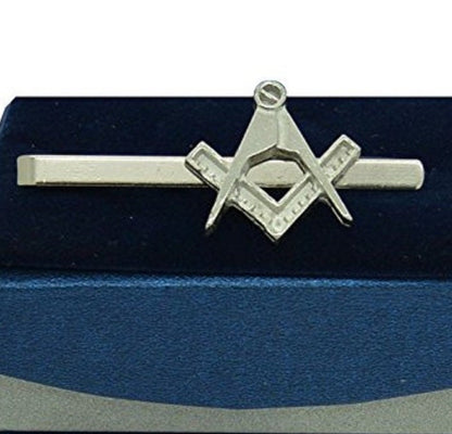 Masonic Tie Clip (Square and Compass Design), Handcast Pewter Tie Clip, Polished Finish