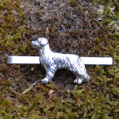 Retriever Dog Tie Clip, Handcast Pewter Tie Clip, Polished Finish