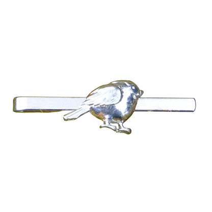 Robin Tie Clip, Handcast Pewter Tie Clip, Polished Finish
