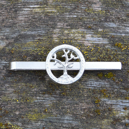Tree of Life Tie Clip (Celtic Design), Handcast Pewter Tie Clip, Polished Finish