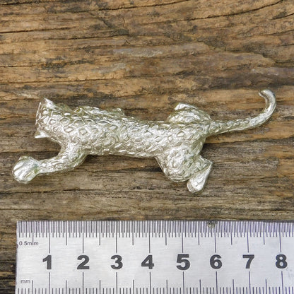 Jaguar Brooch, Handcast Pewter, Polished Finish