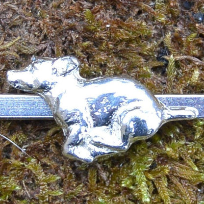 Jack Russell Dog Tie Clip, Handcast Pewter Tie Clip, Polished Finish