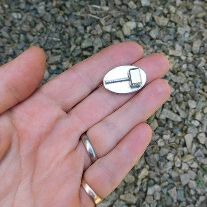 Mjölnir (Thor’s Hammer) Cufflinks, Handcast Pewter Cufflinks, Polished Finish