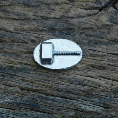 Thors Hammer Lapel Pin, Thors Hammer Pin, Thor Jewellery, Handmade in Fine Pewter by William Sturt