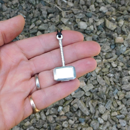 Thor’s Hammer Pendant (Mjolnir), Handcast Pewter Pendant on Adjustable Waxed Cord