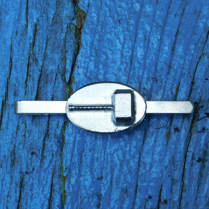 Thor’s Hammer Tie Clip (Mjolnir Design), Handcast Pewter Tie Clip, Polished Finish
