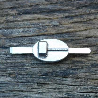 Thor’s Hammer Tie Clip (Mjolnir Design), Handcast Pewter Tie Clip, Polished Finish