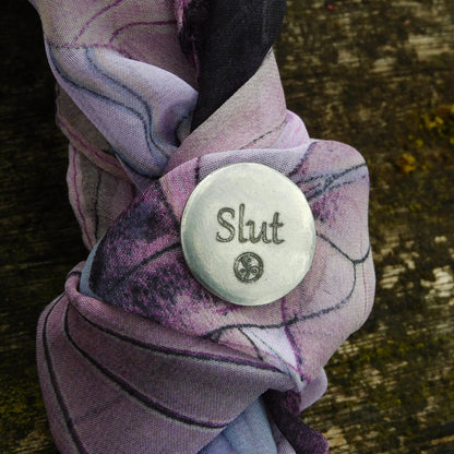 Slut BDSM Pocket Token, BDSM Accessories, Sub Aftercare Token, Aftercare Submissive, Handmade, in Fine Pewter, by William Sturt