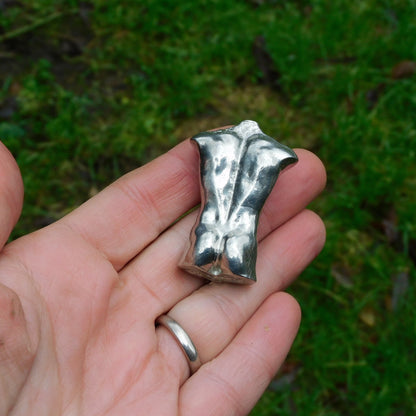 Miniature Nude Figurine with Erection, Hand Cast in Fine Pewter, by William Sturt