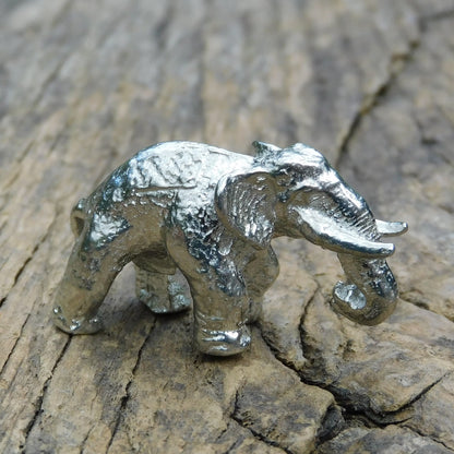 Elephant Figurine, Lucky Elephant Miniature, Elephant Totem, Handmade, in Fine Pewter, by William Sturt