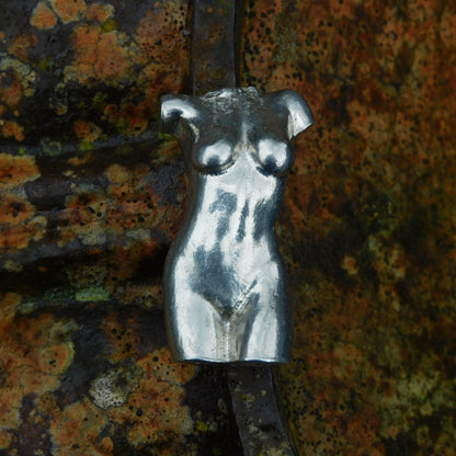 Miniature Female Nude Figurine, Hand Cast in Fine Pewter, by William Sturt