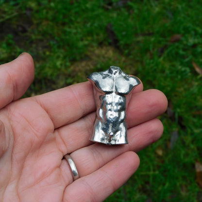 Miniature Nude Figurine with Erection, Hand Cast in Fine Pewter, by William Sturt