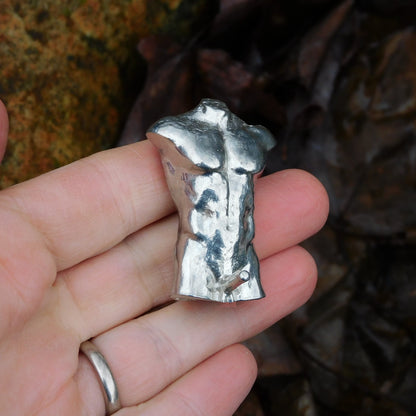 Miniature Nude Figurine with Erection, Hand Cast in Fine Pewter, by William Sturt