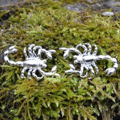 Scorpion Cufflinks, Handcast Pewter Cufflinks, Polished Finish