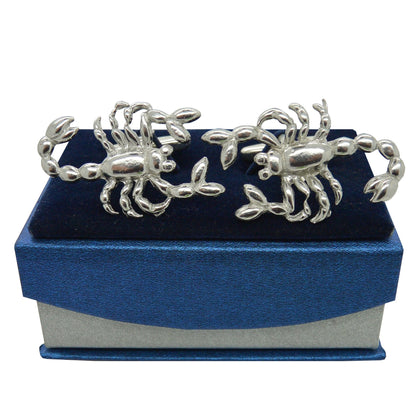 Scorpion Cufflinks, Handcast Pewter Cufflinks, Polished Finish