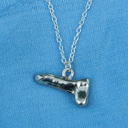 Penis Chained Pendant, Knotted Cord, BDSM Accessories, Sub Pendant, Sub Anklet, Penis Pendant, Handmade, in Fine Pewter, by William Sturt