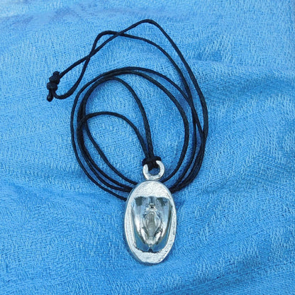 Vulva Pendant Braded Cord, Vagina , Vulva Gift, Handcast in Fine Pewter by William Sturt