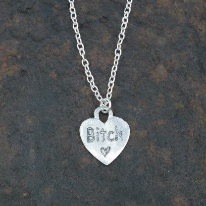 Bitch, BDSM Pendant, Knotted Cord, BDSM Accessories, Sub Pendant, Sub Anklet, Sub Bracelet, Handmade, in Fine Pewter, by William Sturt