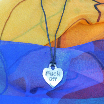 Fuck Off, BDSM Pendant, Chain Cord, BDSM Accessories, Sub Pendant, Sub Anklet, Sub Bracelet, Handmade, in Fine Pewter, by William Sturt