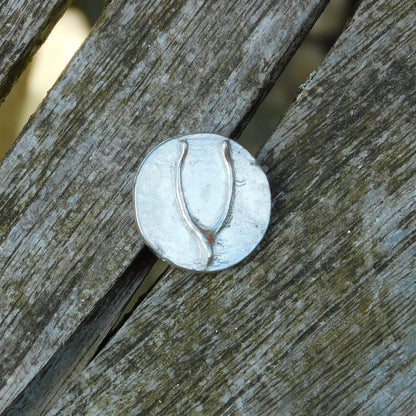 Wishbone Tie Clip, Handcast Pewter Tie Clip, Polished Finish
