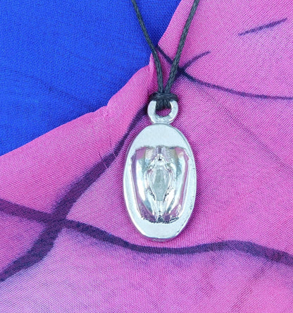 Vulva Pendant Braded Cord, Vagina , Vulva Gift, Handcast in Fine Pewter by William Sturt