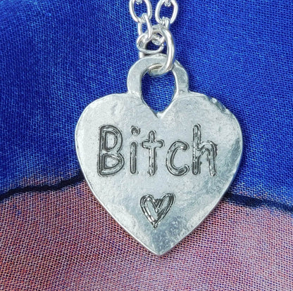 Bitch, BDSM Pendant, Knotted Cord, BDSM Accessories, Sub Pendant, Sub Anklet, Sub Bracelet, Handmade, in Fine Pewter, by William Sturt