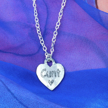 Cunt, BDSM Pendant, Knotted Cord, BDSM Accessories, Sub Pendant, Sub Anklet, Sub Bracelet, Handmade, in Fine Pewter, by William Sturt