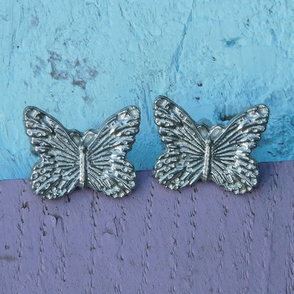 Butterfly Cufflinks, Handcast Pewter Cufflinks, Polished Finish