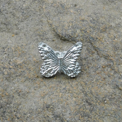 Butterfly Tie Pin, Butterfly Tie Slide, Handmade, in Fine Pewter, by William Sturt