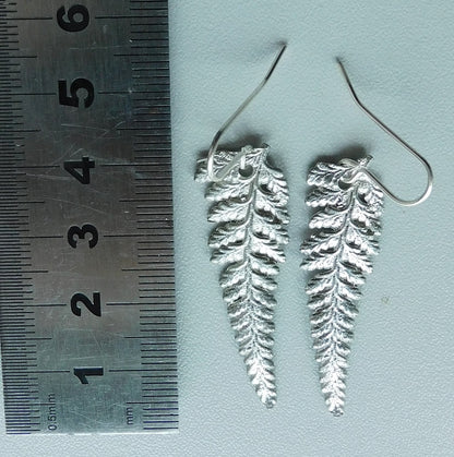 Handcrafted 10th Wedding Anniversary Tin Fern Leaf Earrings | Eco-Friendly Jewelry