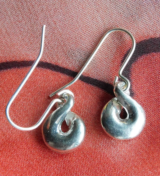 Handcrafted 10 Year Anniversary, 10th Wedding Anniversary Tin Infinty Loop Earrings | Eco-Friendly Jewelry