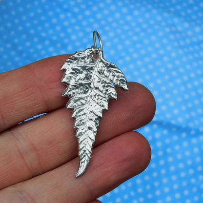 10th Wedding Anniversary Fern Leaf Earrings, Handmade Tin Fern Earrings, by William Sturt
