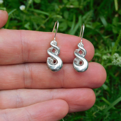 Handcrafted 10 Year Anniversary, 10th Wedding Anniversary Triple Infinity Loop Earrings | Eco-Friendly Jewellery