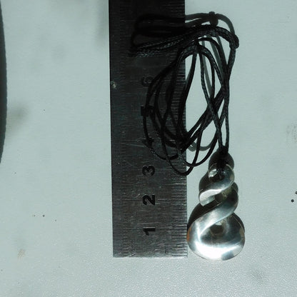 Triple Infinity Loop Pendant Necklace (Chunky), Handcast Pewter Pendant on Adjustable Waxed Cord
