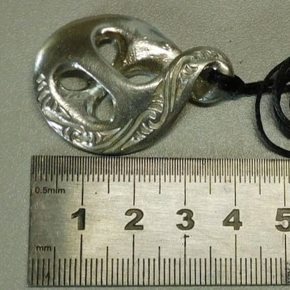 Crossover Infinity Pendant, Handcast Pewter Necklace on Adjustable Waxed Cord