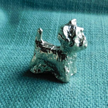 Scottish Terrier Figurine, West Highland Terrier, Miniature Dog, Dog Statuette, Handmade, in Pewter, by William Sturt, from the Pewters