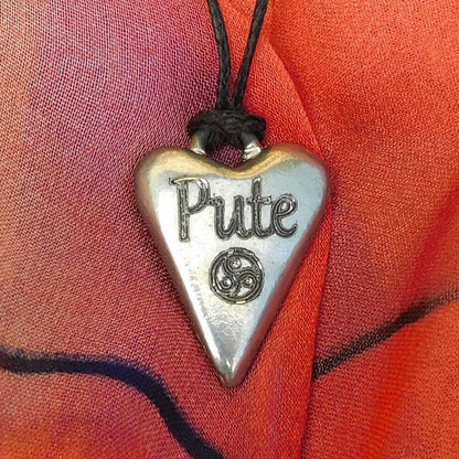 Pute, BDSM Pendant, Knotted Cord, BDSM Accessories, Sub Pendant, Sub Anklet, Sub Bracelet, Handmade, in Fine Pewter, by William Sturt
