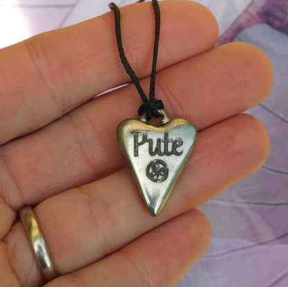Pute, BDSM Pendant, Knotted Cord, BDSM Accessories, Sub Pendant, Sub Anklet, Sub Bracelet, Handmade, in Fine Pewter, by William Sturt