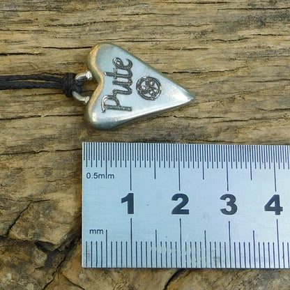 Pute, BDSM Pendant, Knotted Cord, BDSM Accessories, Sub Pendant, Sub Anklet, Sub Bracelet, Handmade, in Fine Pewter, by William Sturt
