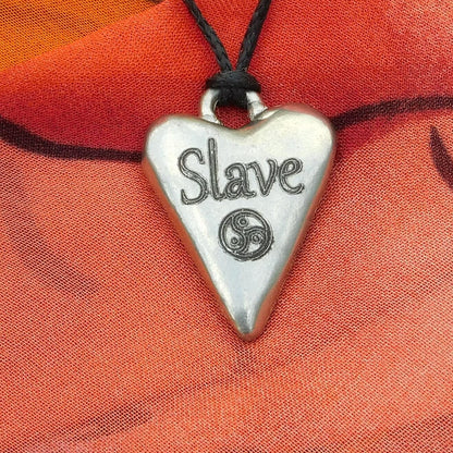 Slave, BDSM Pendant, Knotted Cord, BDSM Accessories, Sub Pendant, Sub Anklet, Sub Bracelet, Handmade, in Fine Pewter, by William Sturt