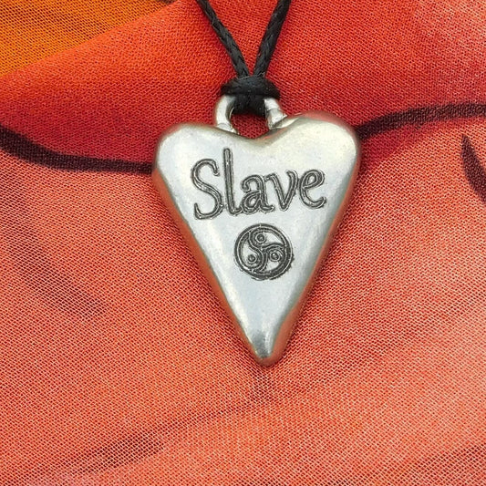 Slave, BDSM Pendant, Knotted Cord, BDSM Accessories, Sub Pendant, Sub Anklet, Sub Bracelet, Handmade, in Fine Pewter, by William Sturt